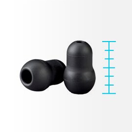 Ikona měkce těsnících ušních olivek fonendoskopu 3M Littmann vedle měřidla délky.