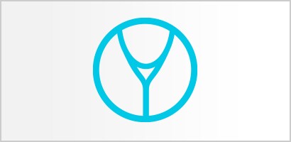 Kruhová zelenomodrá ikona trubiček a vidlice fonendoskopu Littmann.

